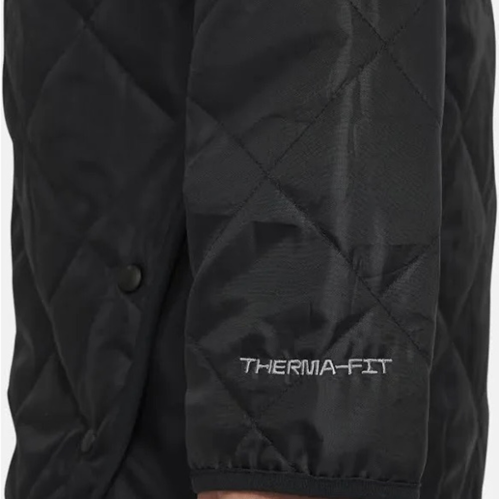 Youth Nike Black Quilted Jacket with White Logo - Picture 11 of 13